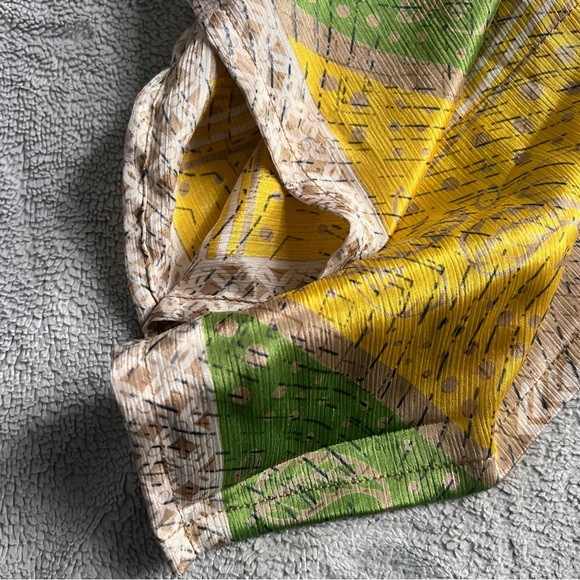 Darn Good Made in India Recycled Silk Bohemian Tie Goddess Beach Caftan Dress - Picture 7 of 17